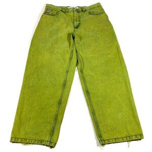 Polar Skate Co. Big Boy Mens Jeans Chartreuse Green Size XL 38x31 Distressed